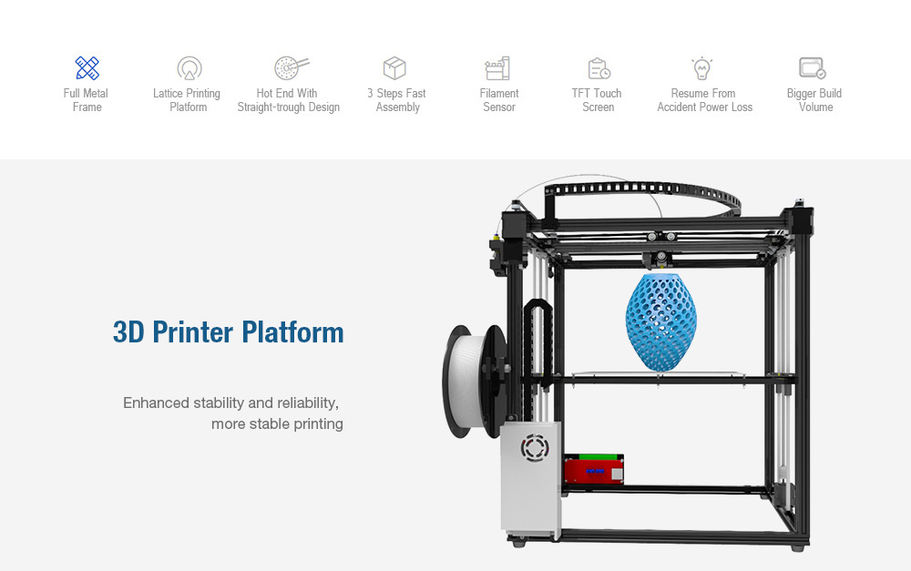 Tronxy X5S Industrial Grade High-precision Metal Frame 3D Printer Kit